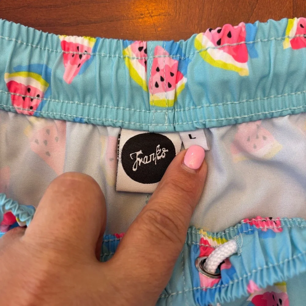 Franks Australia Melon Sky | Mens L | Short Fit | Watermelon Print Swim Trunks‎